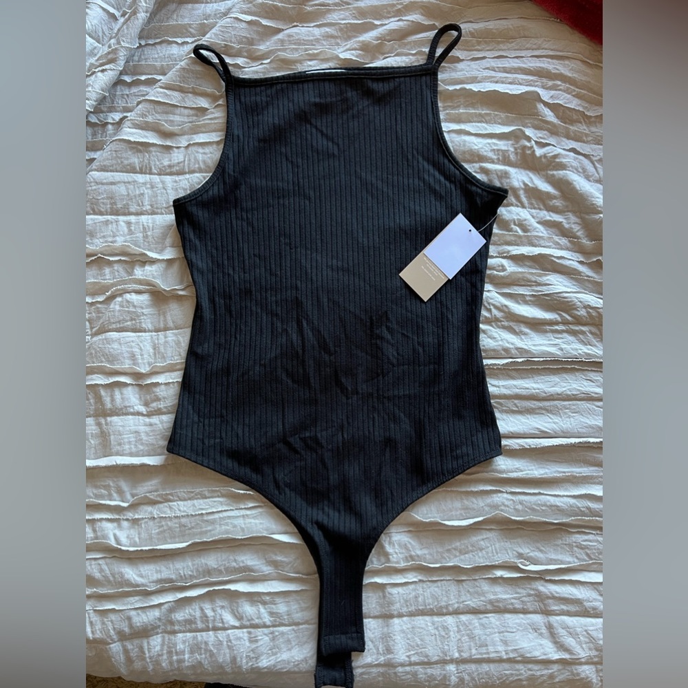 JustFab Black Ribbed Bodysuit